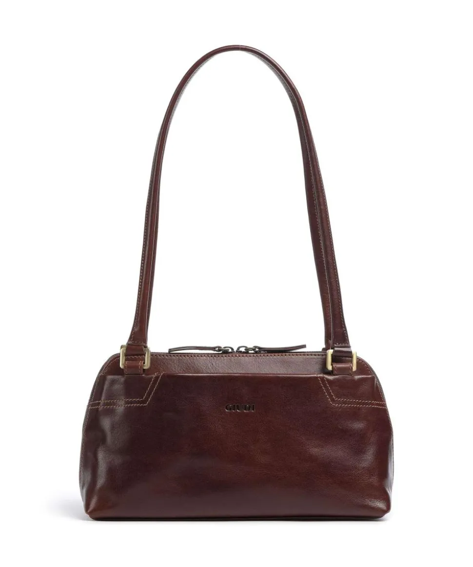 Single Tracollina Schultertasche fein genarbtes Rindsleder braun