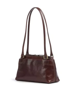 Single Tracollina Schultertasche fein genarbtes Rindsleder braun