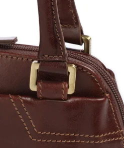 Single Tracollina Schultertasche fein genarbtes Rindsleder braun