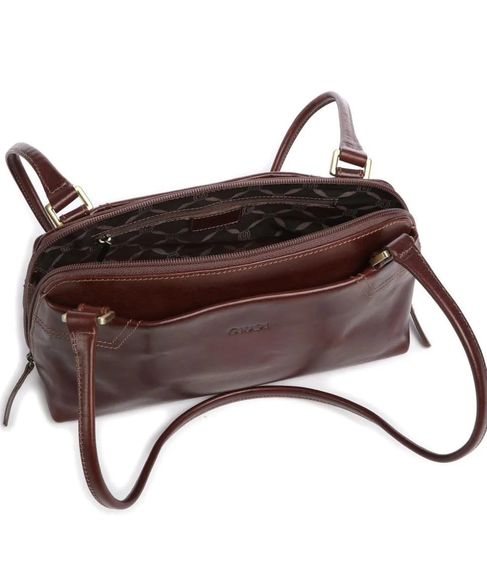 Single Tracollina Schultertasche fein genarbtes Rindsleder braun