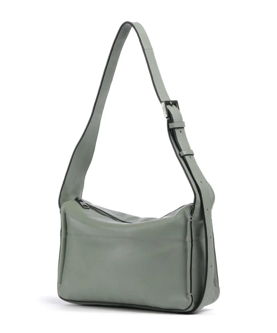 Sky Sheep Natural S Schultertasche Schafsleder grünblau