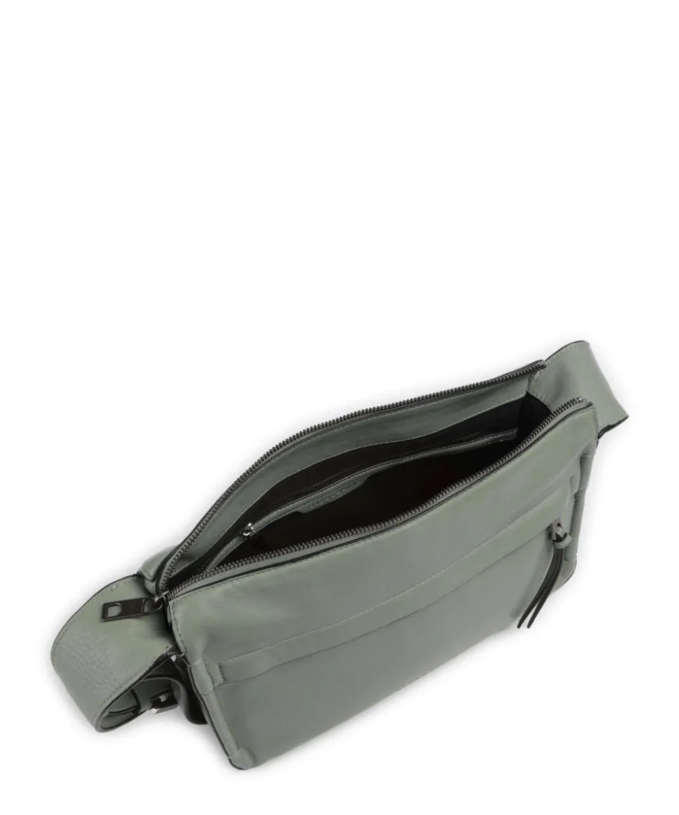 Sky Sheep Natural S Schultertasche Schafsleder grünblau