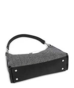 Sloane Street Schultertasche Textil, genarbtes Rindsleder schwarz