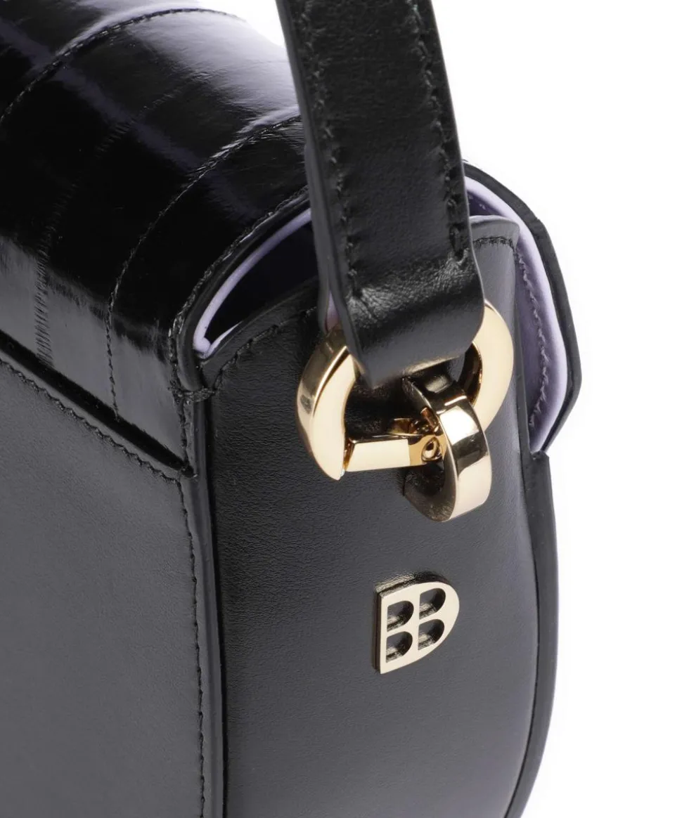 Smile Bag Schultertasche genarbtes Leder schwarz