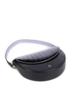 Smile Bag Schultertasche genarbtes Leder schwarz