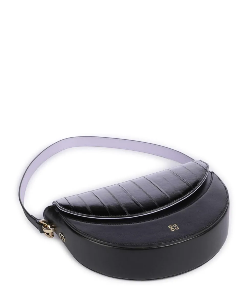 Smile Bag Schultertasche genarbtes Leder schwarz