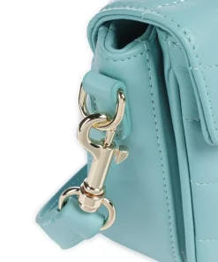 Soft Matelassé Umhängetasche weiches Rindsleder hellblau