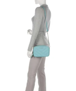Soft Matelassé Umhängetasche weiches Rindsleder hellblau