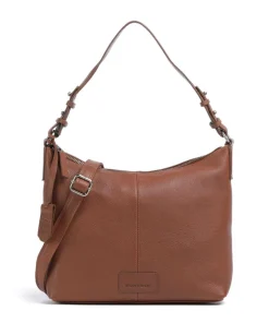 Soft Skylar Beuteltasche genarbtes Leder braun