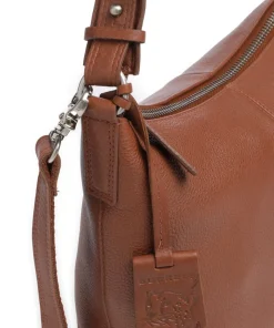 Soft Skylar Beuteltasche genarbtes Leder braun
