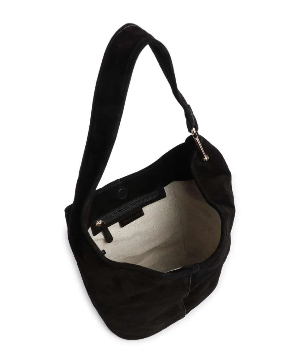 Sonny Beuteltasche aufgerautes Kalbsleder schwarz