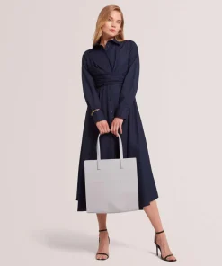 Soocon Shopper Lederimitat hellgrau