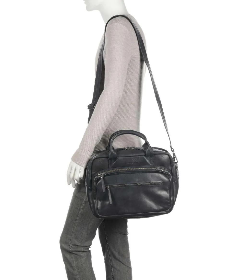 Soundcheck Synthesizer Aktentasche 15″ genarbtes Rindsleder dunkelblau