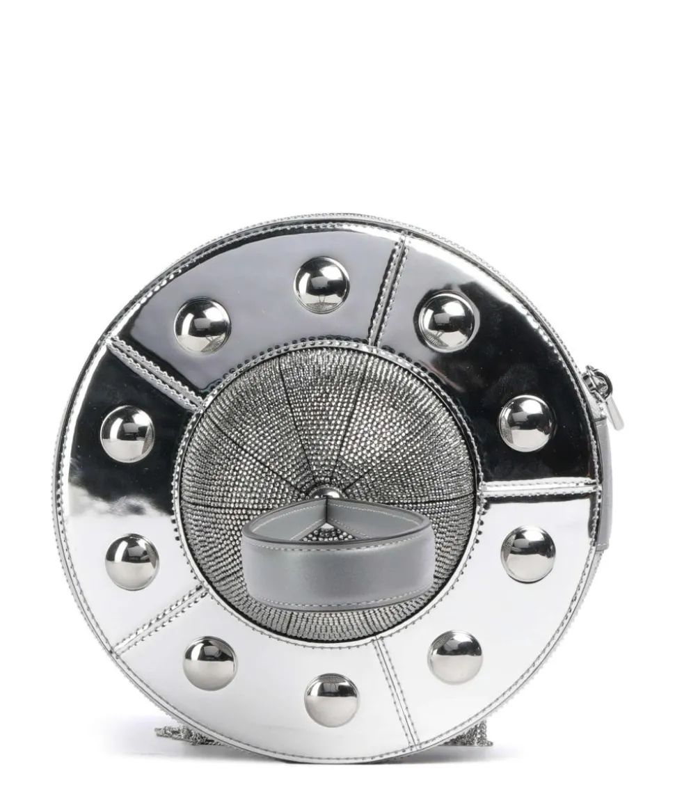 Spaced Out Handtasche Rindsleder, Schafsleder silber