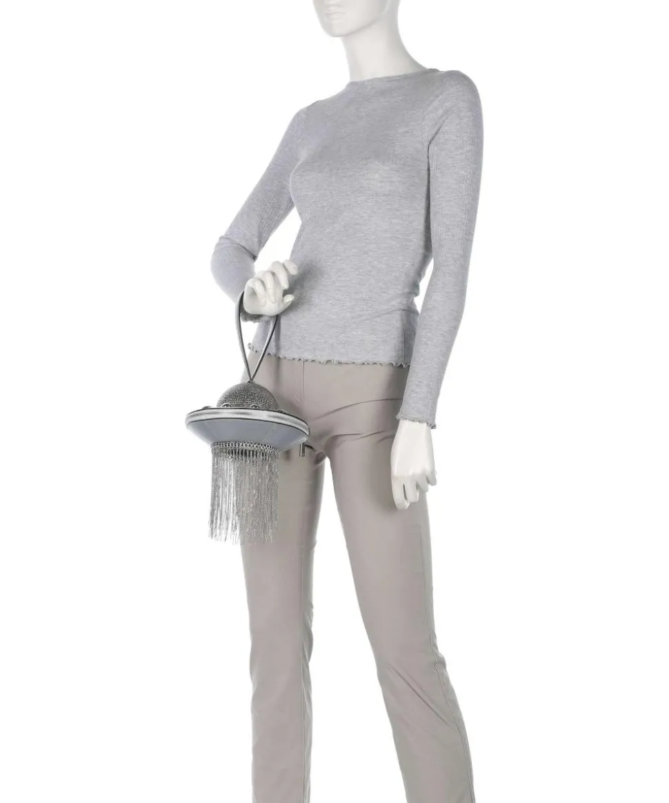 Spaced Out Handtasche Rindsleder, Schafsleder silber