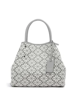 Spade Flower Jacquard Handtasche Canvas hellgrau