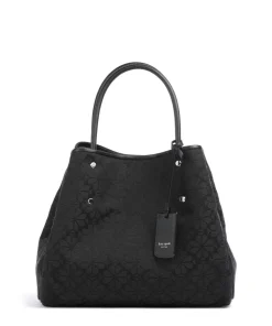 Spade Flower Jacquard Handtasche Canvas schwarz