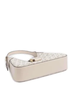 Spade Flower Jacquard Schultertasche Textil, fein genarbtes Rindsleder natur