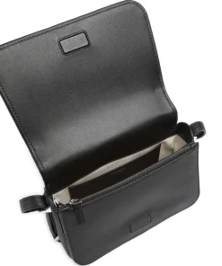 Spade Flower Jacquard Umhängetasche Textil, fein genarbtes Rindsleder schwarz