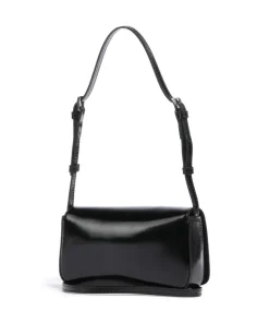 Specchio Charming Schultertasche glattes Rindsleder schwarz