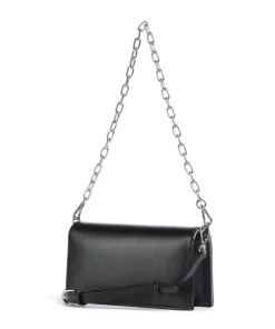 Stefany Schultertasche Lederimitat schwarz