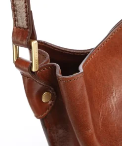 Story Donna Beuteltasche glattes Rindsleder braun