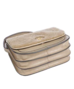 Story Donna Umhängetasche Fell, fein genarbtes Rindsleder hellbraun