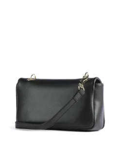 Strass Heart Chain Umhängetasche Lederimitat schwarz