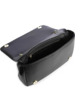 Strass Heart Chain Umhängetasche Lederimitat schwarz