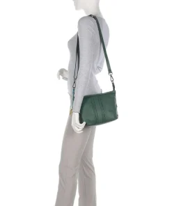 Stripes Funny Umhängetasche genarbtes Kalbsleder grün