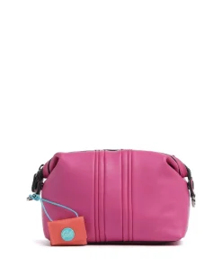 Stripes Funny Umhängetasche genarbtes Kalbsleder pink