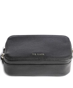 Stunna Umhängetasche genarbtes Leder schwarz