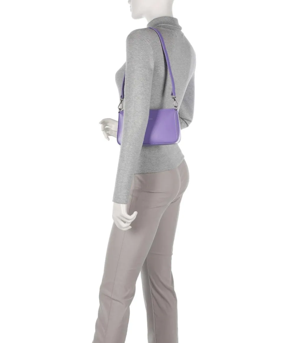 Suave Even Schultertasche glattes Rindsleder violett