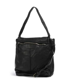 Submarine Schultertasche genarbtes Rindsleder schwarz