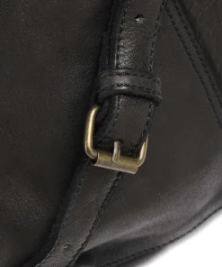 Submarine Schultertasche genarbtes Rindsleder schwarz