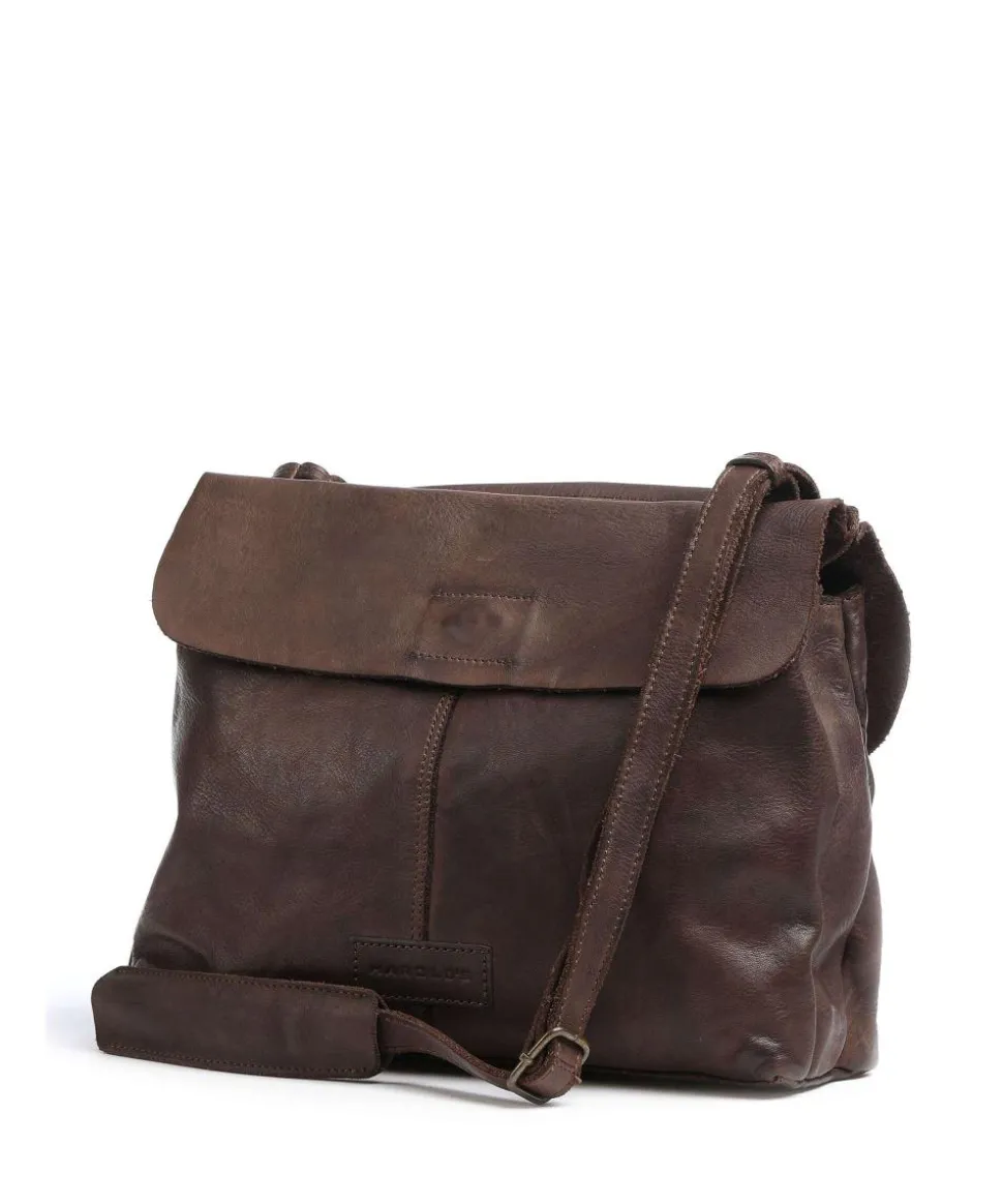 Submarine Schultertasche Rindsleder dunkelbraun