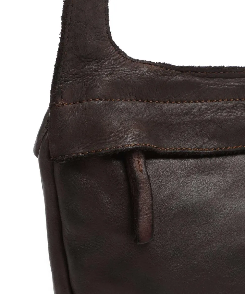 Submarine Schultertasche weiches Rindsleder dunkelbraun