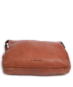 Submarine Schultertasche genarbtes Rindsleder cognac