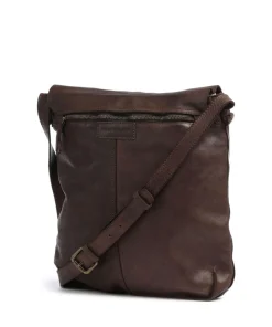 Submarine Schultertasche fein genarbtes Rindsleder dunkelbraun