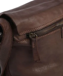 Submarine Schultertasche fein genarbtes Rindsleder dunkelbraun