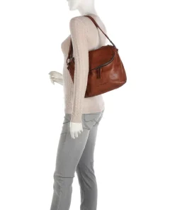 Submarine Schultertasche Rindsleder cognac