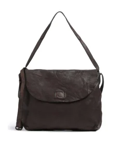 Submarine Schultertasche genarbtes Rindsleder dunkelbraun