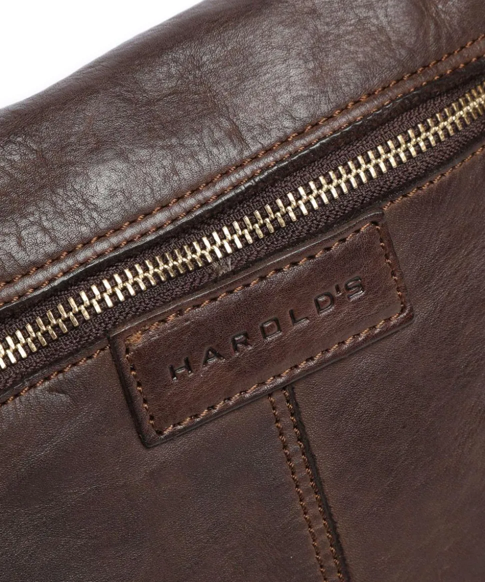 Submarine Schultertasche genarbtes Rindsleder dunkelbraun