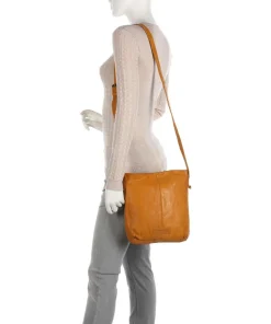 Submarine Umhängetasche fein genarbtes Rindsleder senfgelb