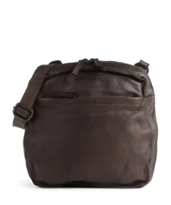 Submarine Umhängetasche genarbtes Leder dunkelbraun