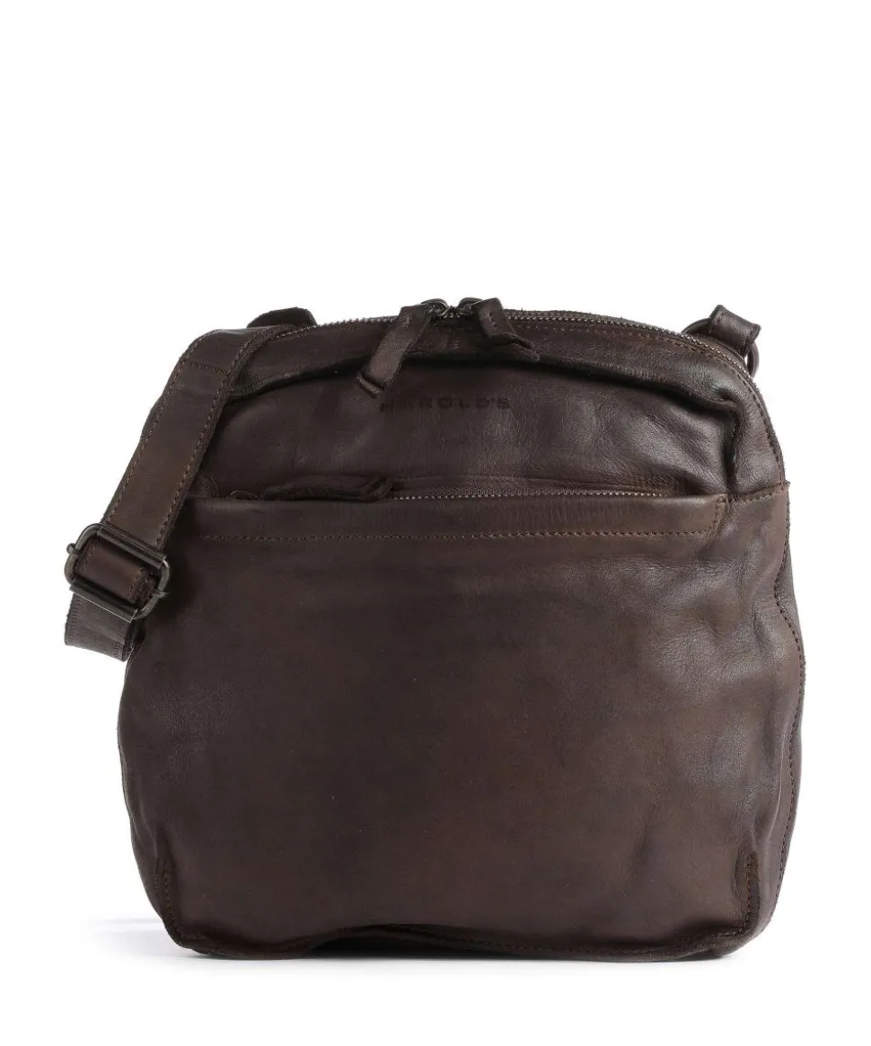 Submarine Umhängetasche genarbtes Leder dunkelbraun