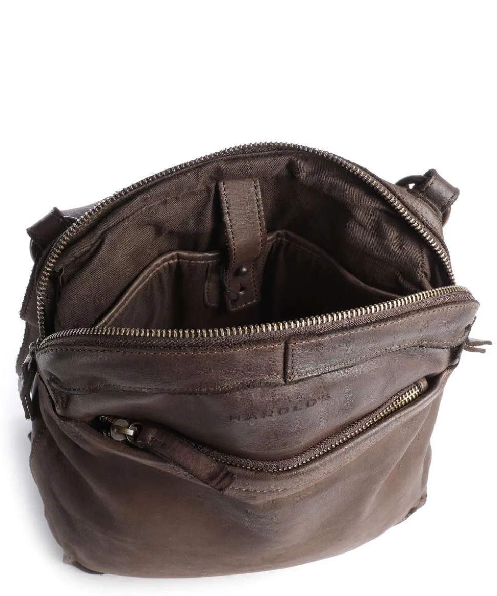 Submarine Umhängetasche genarbtes Leder dunkelbraun