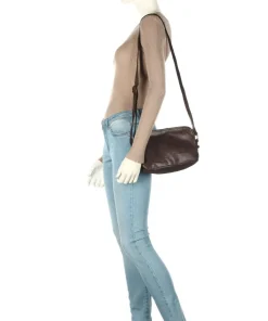 Submarine Umhängetasche genarbtes Rindsleder dunkelbraun