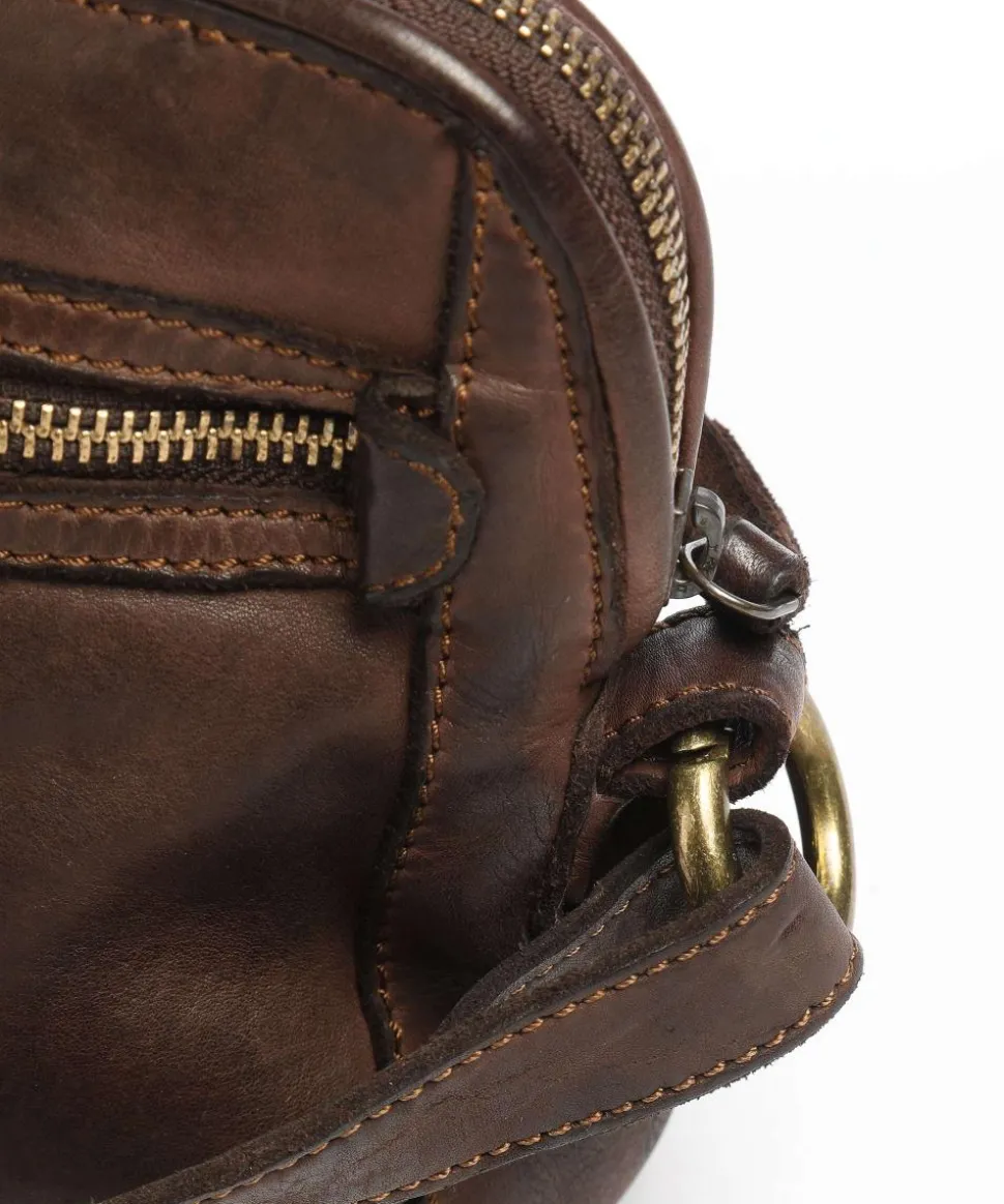 Submarine Umhängetasche genarbtes Rindsleder dunkelbraun