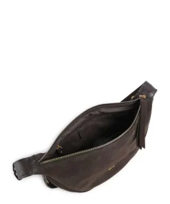 Suede By My Side Small Schultertasche aufgerautes Leder dunkelbraun